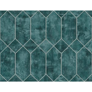 Seabrook Designs 60.75 sq. ft. Silver Birch and Metallic Gold Geo Faux ...