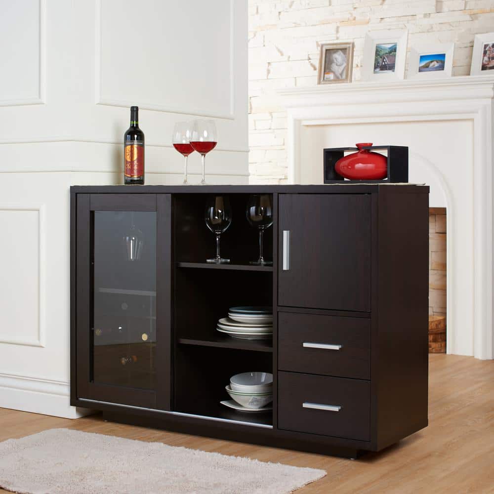 Begna 16-Bottle Cappuccino Wine Cabinet