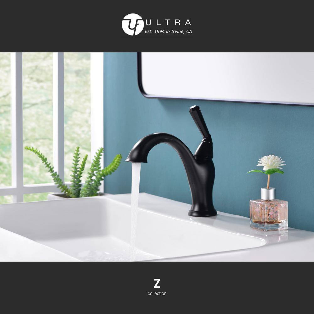 Oil Rubbed Bronze Single-Hole Bathroom Faucet with Drain Assembly