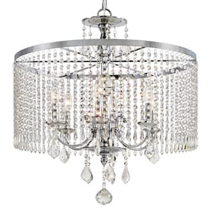 Calisitti 6-Light Polished Chrome Chandelier with K9 Crystal Dangles