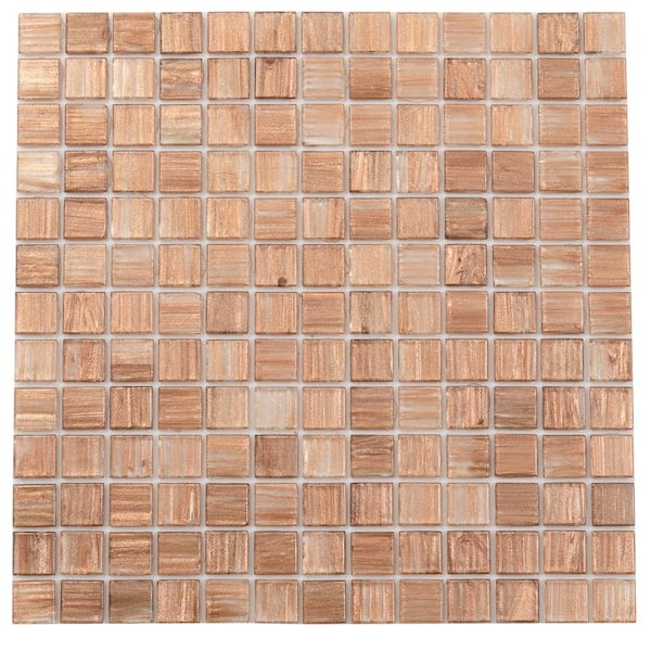 Apollo Tile Celestial 4" x 6" Glossy Copper Brown Glass Mosaic Uniform square Wall and Floor Sample Tile 0.13 sq. ft./Piece (1-Pack)