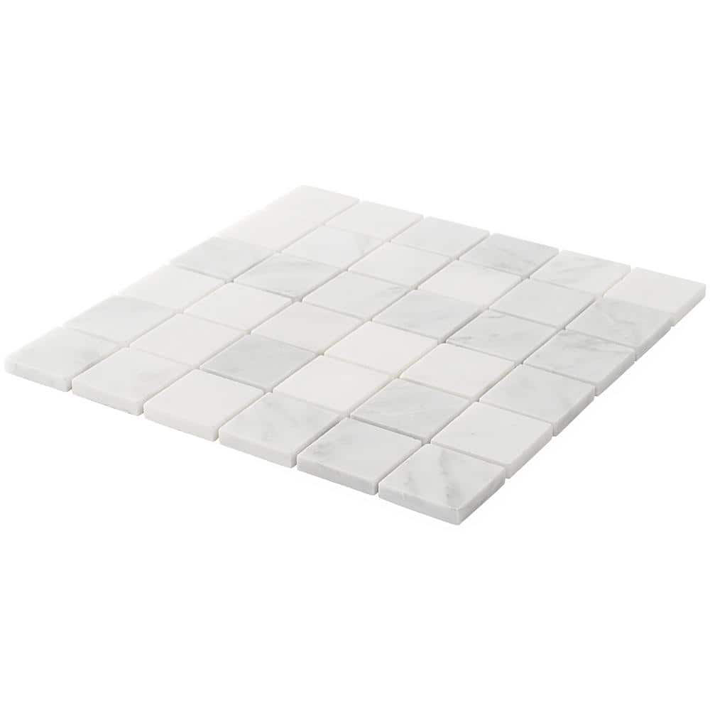 White 12x12 Honed Marble Mosaic Tile