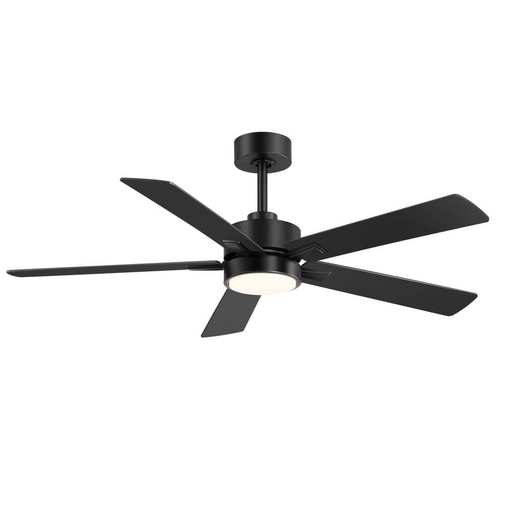 52 in. Matte Black Smart LED Ceiling Fan with Light, 6-Speed Reversible Motor with Remote Control price history on PriceWatchPro
