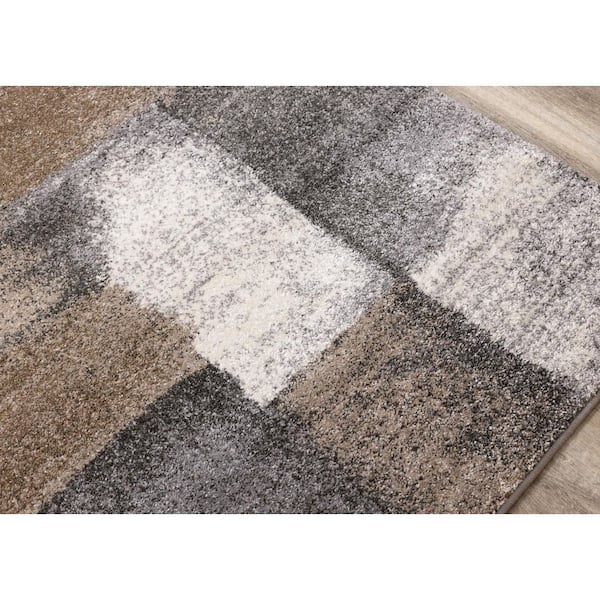 Eden Collections 2 ft. x 8 ft. Blue Geometric Indoor Runner Rug