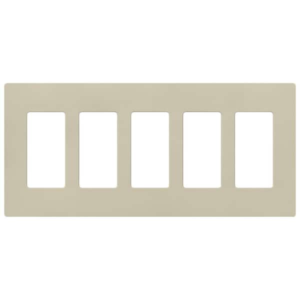 Lutron Claro 5 Gang Wall Plate for Decorator/Rocker Switches, Satin, Clay (SC-5-CY) (1-Pack)