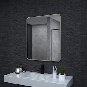 30 in. W x 36 in. H Rectangular Framed Wall Bathroom Vanity Mirror in Matte Green
