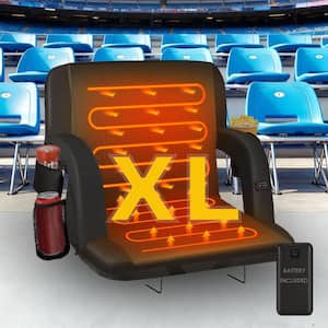Heated Stadium Seat with Back Support for Bleachers-20,000mAh Power Bank, 3-Level Heating for Sports Events(1PK)
