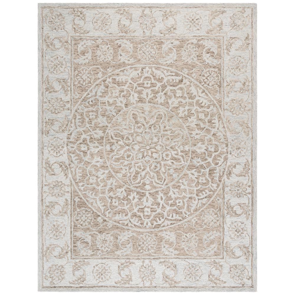 Micro-Loop 8 ft. x 10 ft. Brown/Light Blue Ornate Abstract Medallion Area Rug price history on PriceWatchPro