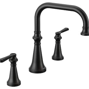 Colinet 2-Handle Deck-Mount Roman Tub Faucet Trim with Lever Handle in Matte Black