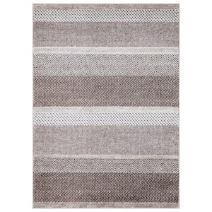 Positano Collection Toscano Brown 3 ft. x 5 ft. Stripe Area Rug