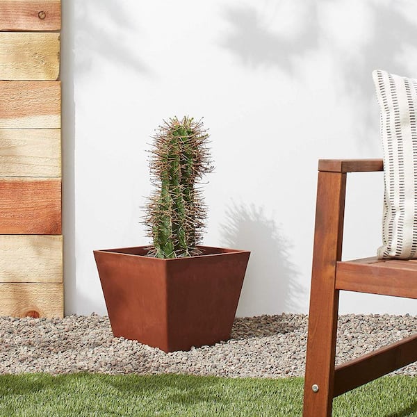 Simplicity Square 12 in. x 10 in. Terra Cotta PSW Pot
