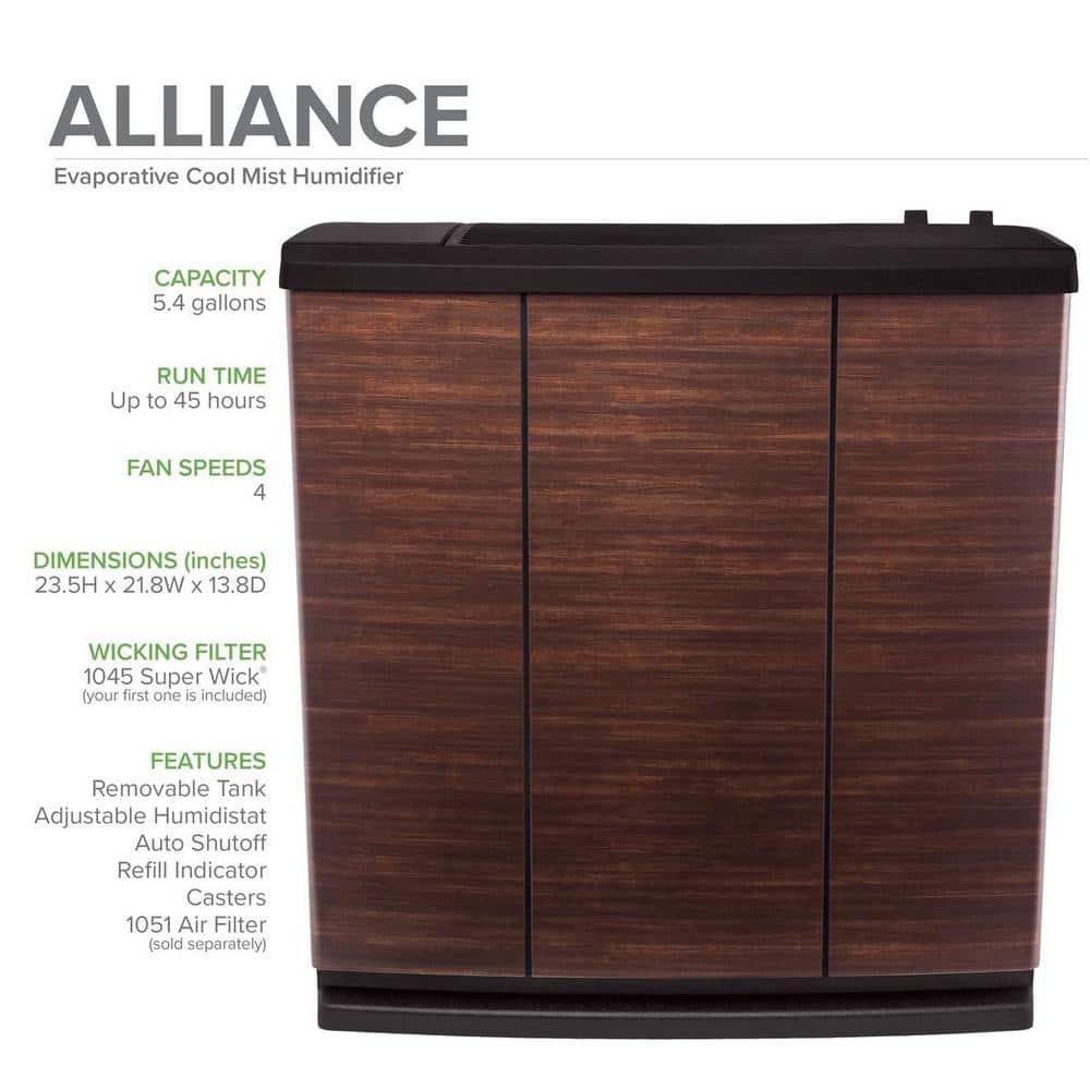 Alliance Dark Brown Evaporative Humidifier with Copper Finish
