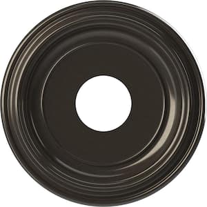 Traditional 13 in. O.D. x 3-1/2 in. I.D. x 1-1/4 in. P Thermoformed PVC Ceiling Medallion Metallic Charcoal