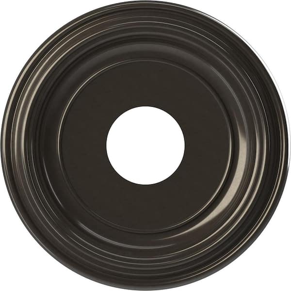 Ekena Millwork Traditional 13 in. O.D. x 3-1/2 in. I.D. x 1-1/4 in. P Thermoformed PVC Ceiling Medallion Metallic Charcoal