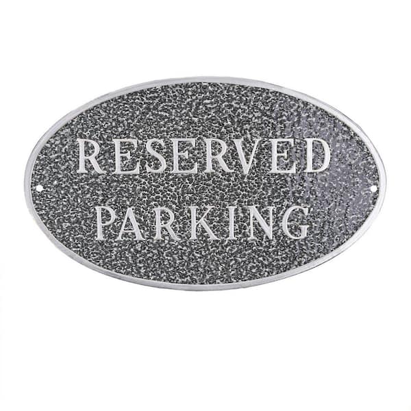 6 in. x 10 in. Small Oval Reserved Parking Statement Plaque Sign-Swedish Iron