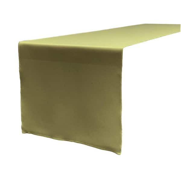 14 in. x 108 in. Dark Sage Polyester Poplin Table Runner