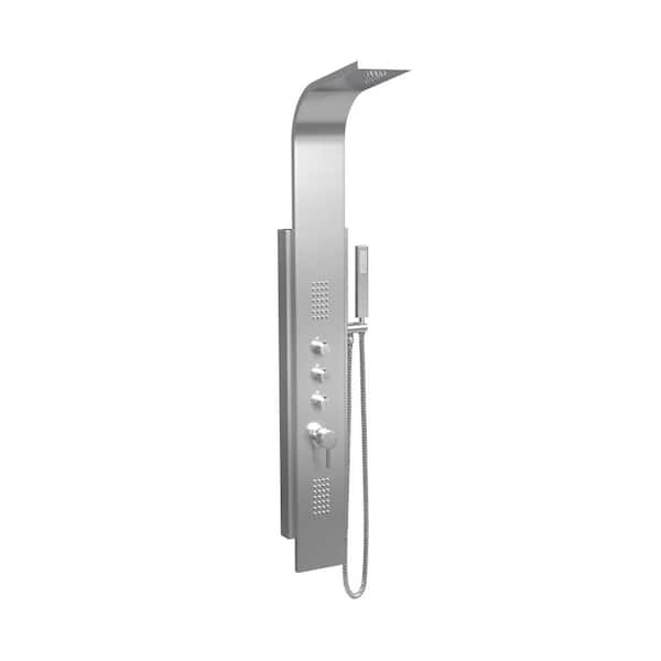 PULSE Showerspas Malibu 2-Jet Shower System with Handheld Shower in Brushed Stainless Steel