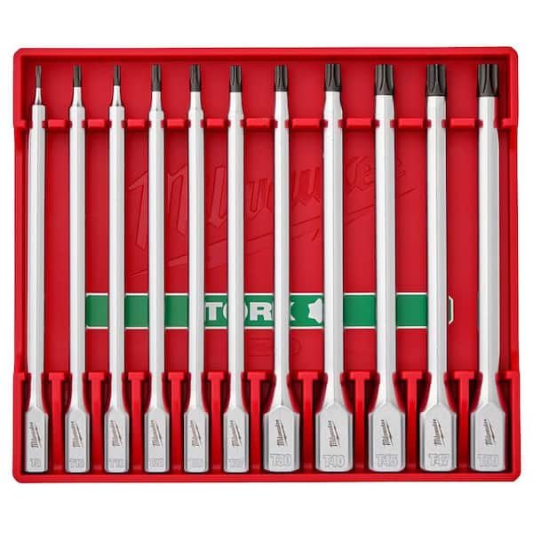 Milwaukee 1/4 in. and 3/8 in. Drive Long TORX Bit Socket Set (11
