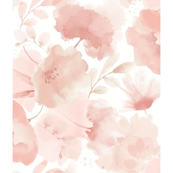 Blush Watercolor Bouquet Paper Non-Pasted Matte Wallpaper