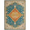 Allur Turquoise Ivory 4 ft. x 6 ft. Medallion Traditional Area Rug