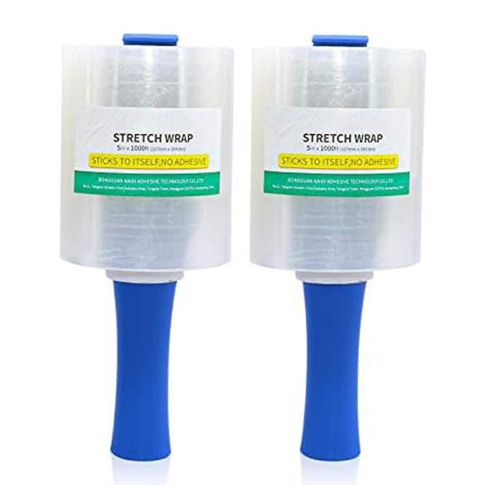 5 x 1000 ft. Clear Industrial Stretch Wrap Film with Handle for Moving Supplies Heavy Duty Plastic Wrap 2-Pack price history on PriceWatchPro