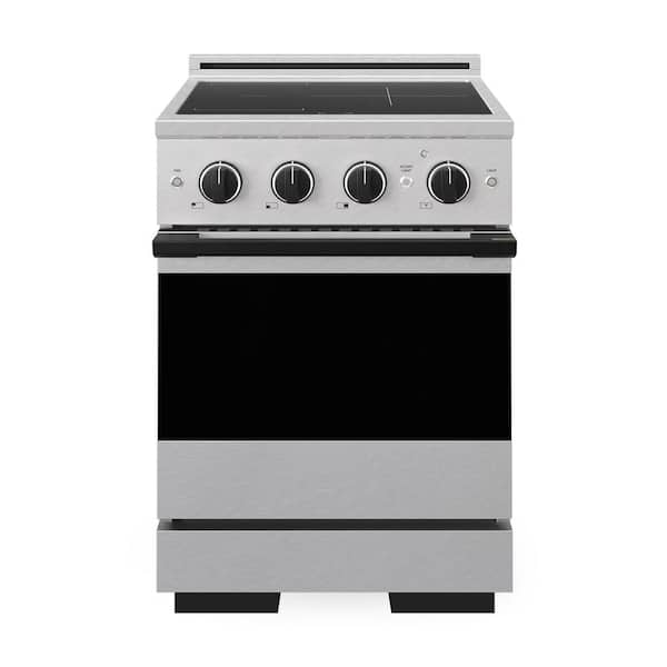 Autograph 24 in. 3.2 cu. ft. Marino Induction Range 3 Element Cooktop and Electric Oven in Satin Stainless with Black