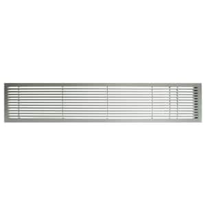 AG20 Series 4 in. x 48 in. Solid Aluminum Fixed Bar Supply/Return Air Vent Grille, Brushed Satin with Right Door