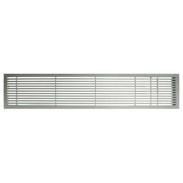 Architectural Grille AG20 Series 4 in. x 48 in. Solid Aluminum Fixed Bar Supply/Return Air Vent Grille, Brushed Satin with Right Door