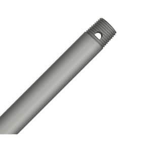 12 in. Matte Silver Extension Downrod for 10 ft. ceilings