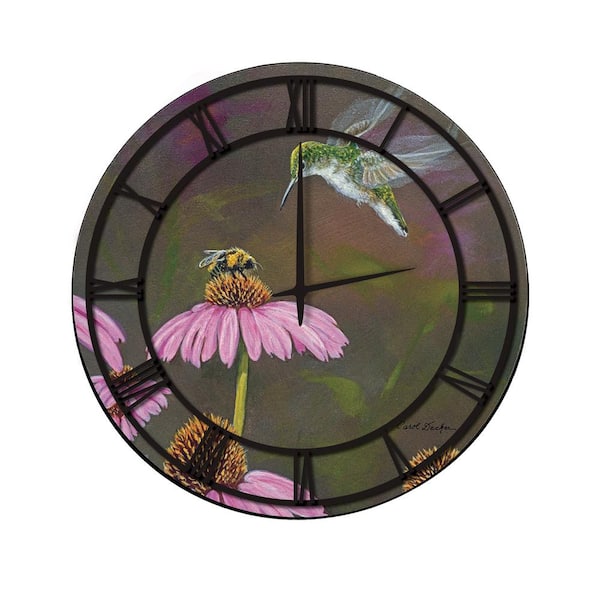 Unbranded "Competition Bee Hummingbird" Full Coverage Art and Black Numbers Imaged Wall Clock