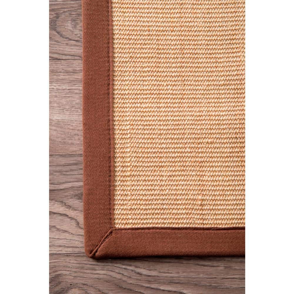 Eco-Friendly Handmade Sisal 4'x6' Rug with Non-Slip Latex Backing in Brown