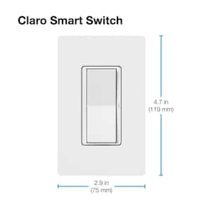 Claro Smart Switch for Caseta, On/Off Control of Lights/Fans, 5-Amp/Neutral Wire Required, White (DVRF-5NS-WH-R)