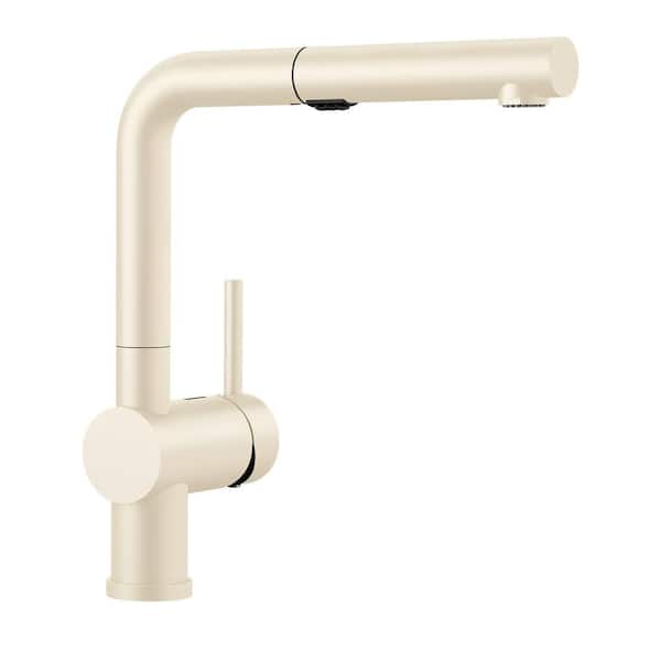 Blanco Linus SingleHandle Pull Out Sprayer Kitchen Faucet in Biscuit 526372 The Home Depot