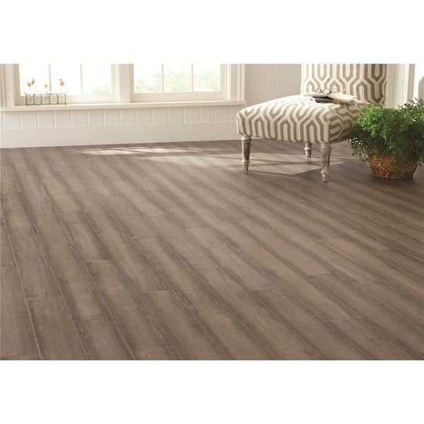 Light Taupe 3/8 in. T x 5.1 in. W Hand Scraped Strand Woven Engineered Bamboo Flooring (19.2 sqft/case)