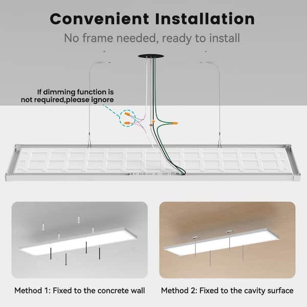 AIKVSXER 1 ft. x 4 ft. 5500 LM White Integrated LED Panel Light
