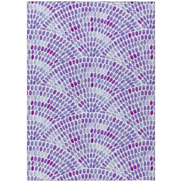Addison Rugs Surfside 3 ft. x 5 ft. Purple Geometric Indoor/Outdoor Area Rug