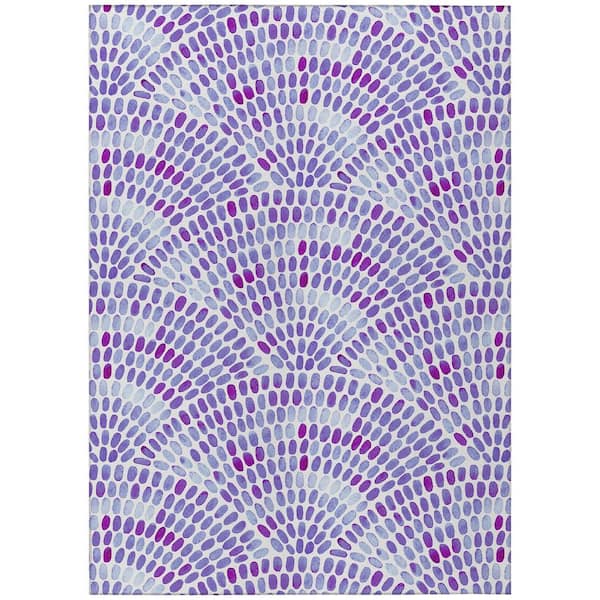 Addison Rugs Surfside 5 ft. x 7 ft. 6 in. Purple Geometric Indoor/Outdoor Area Rug