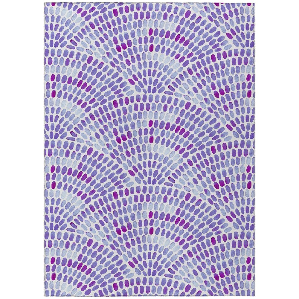 Surfside 8 ft. x 10 ft. Purple Geometric Indoor/Outdoor Area Rug