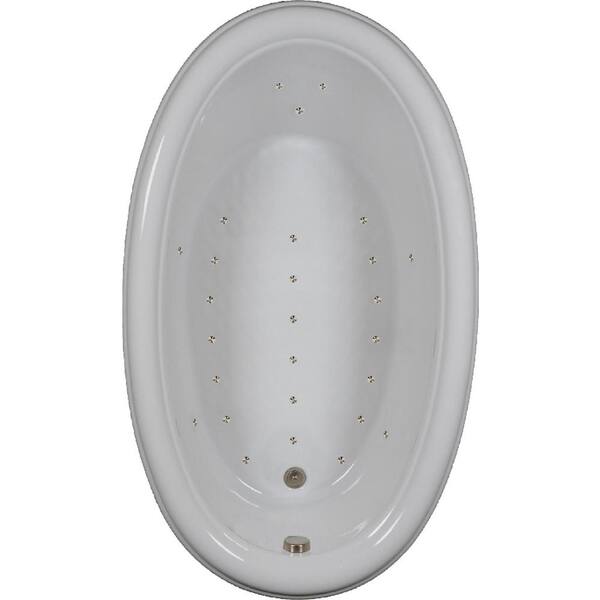 Comfortflo 70 in. Acrylic Oval Drop-in Air Bathtub in Black