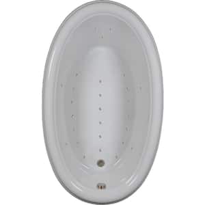 70 in. Acrylic Oval Drop-in Air Bathtub in White