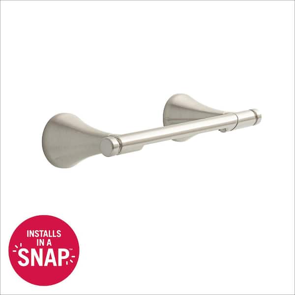Foundations Design Series Wall Mounted Pivoting Toilet Paper Holder Bath Hardware Accessory in SpotShield Brushed Nickel