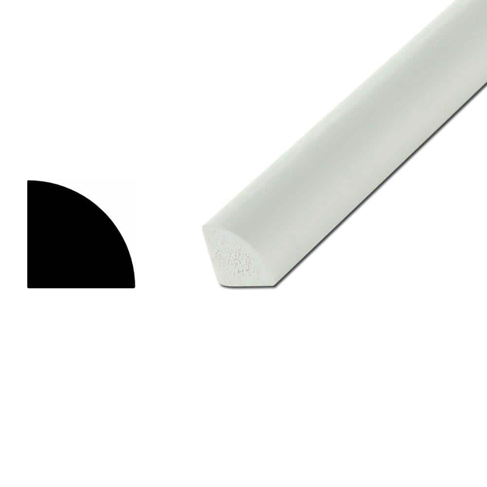 Timbron 3/4 in. x 3/4 in. 105T White Solid Extruded Plastic Quarter