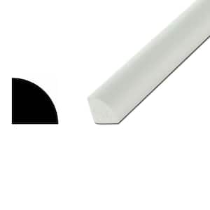 3/4 in. x 3/4 in. 105T White Solid Extruded Plastic Quarter Round Moulding