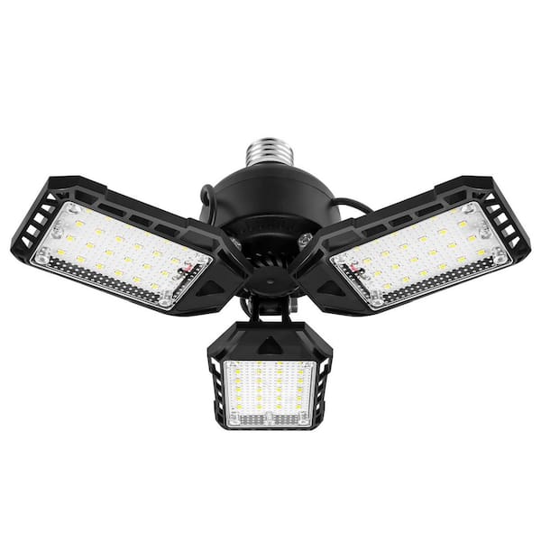 1-Pack 80W LED Garage Light 8000LM 6500K Deformable Shop Light with 3 Panels, E26/E27 for Garage, Warehouse, Basement