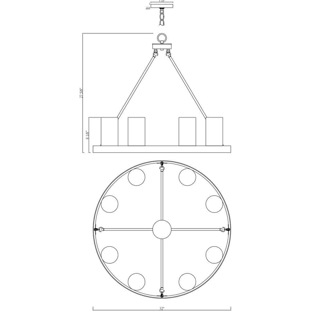 Inman 32" Bronze Outdoor Chandelier with Glass Shades