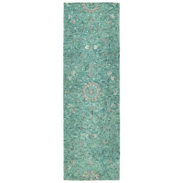 Kaleen Chancellor Turquoise 3 ft. x 8 ft. Runner Rug