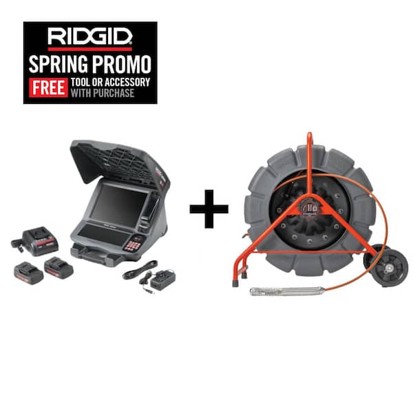 SeeSnake Standard Inspection Sewer Camera Reel (200 ft. Cable for 2 in.-12 in. Lines), CS12x Digital Monitor Kit Bundle