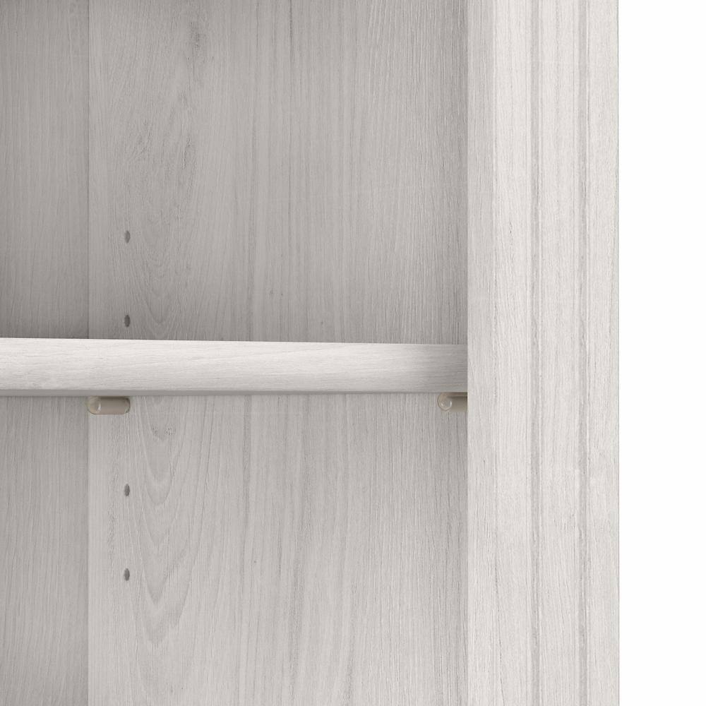 Casual Farmhouse Linen White Oak Adjustable 5-Shelf Bookcase