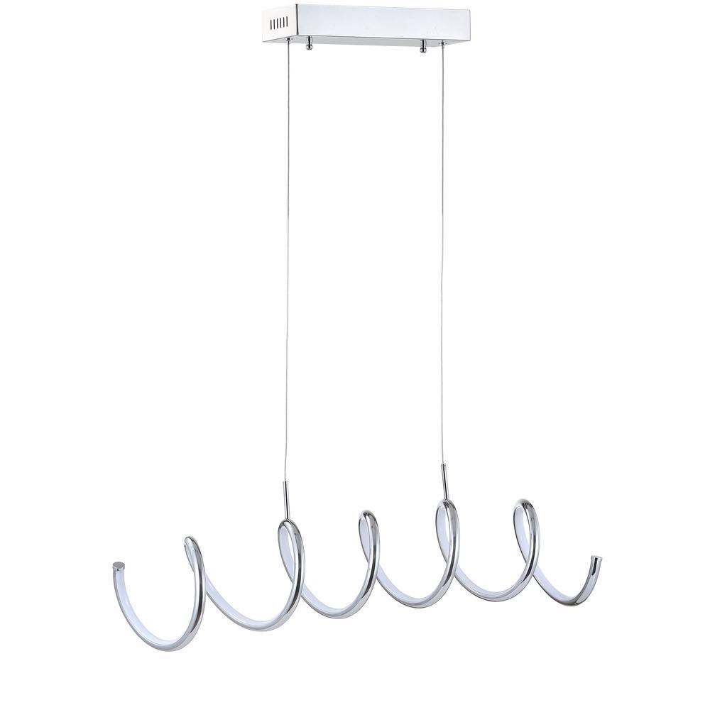 Ali 31" Chrome LED Linear Pendant Light