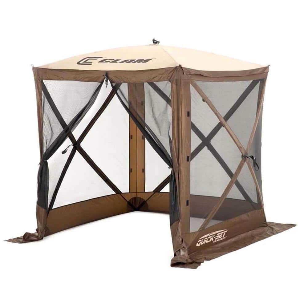 Brown 6' x 6' Portable Outdoor Camping Canopy Shelter